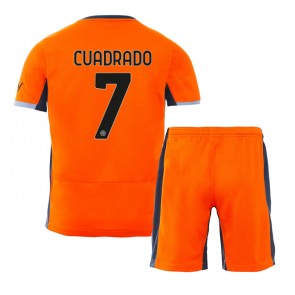 Inter Milan Juan Cuadrado #7 Dětské Alternativní dres komplet 2023-24 Krátký Rukáv (+ trenýrky)
